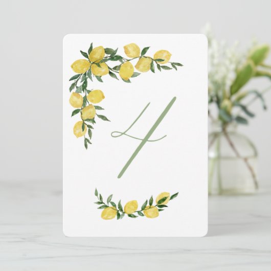 Citroentafel Nummer Vier Kaart (Staand voorkant)