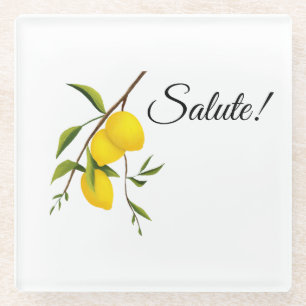 Citroentak ontwerp met Salute! Glazen Onderzetter