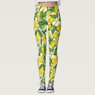 Citroentakken in groen en geel leggings
