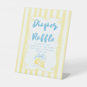Citroenthema Jongens Baby Shower Luier Raffle Reclamebord Met Voetstuk