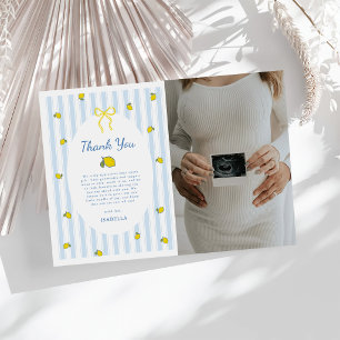 Citroentje Baby Shower Geslacht Neutrale Foto Bedankkaart