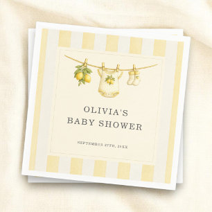 Citroentje kan niet wachten om strepen baby shower servet