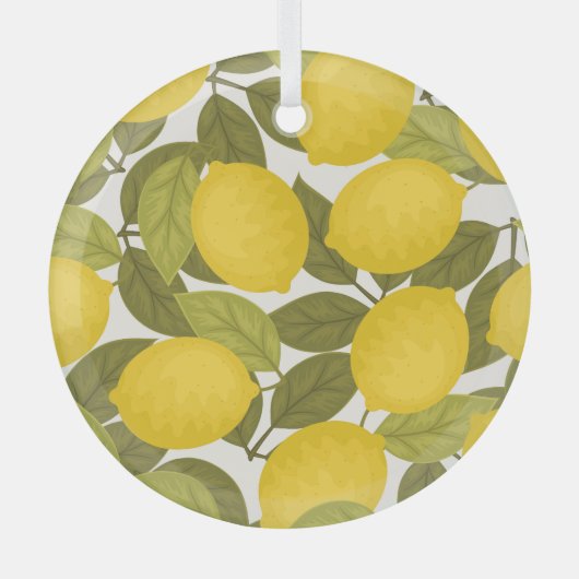 Citroentuin: eindeloos behang glas ornament (Voorkant)