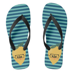 Citroenvriendelijk gestreept patroon teenslippers
