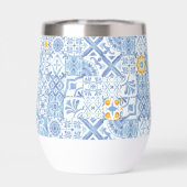 Citroenvruchtenmonogram, blauwe tegel (Achterkant)