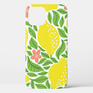 Citroenvruchtenpatroon. Naadloze zomercitruspatser iPhone 12 Hoesje