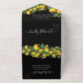 Citron à thème Mariage noir tout en une invitation (Dehors)