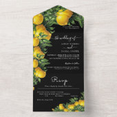 Citron à thème Mariage noir tout en une invitation (À l'intérieur)