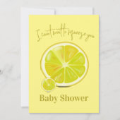Citron Baby shower Citrus Jaune Invitation moderne (Devant)