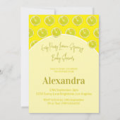 Citron Baby shower Citrus Jaune Invitation moderne (Dos)