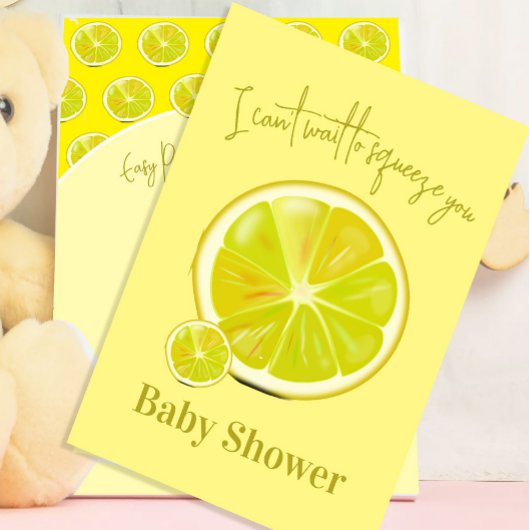 Citron Baby shower Citrus Jaune Invitation moderne