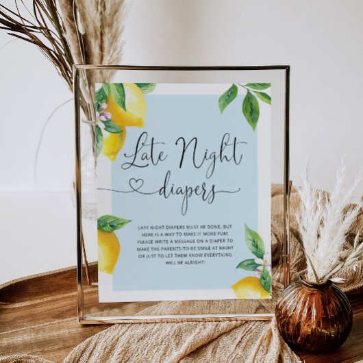 Citron bleu Late nuit couches Poster