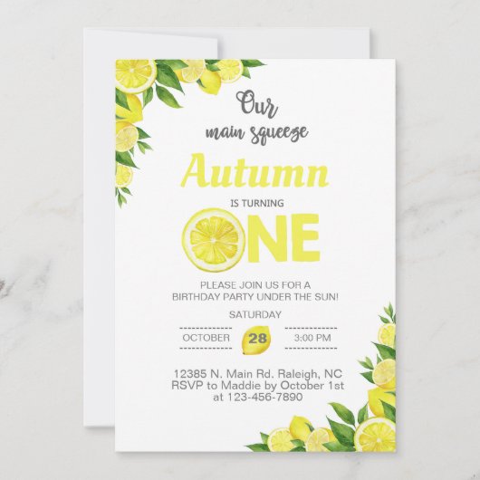 Citron, citrons fille 1ère invitation de premier a (Devant)