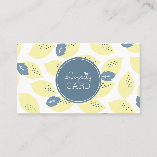 Citron Citrus Motif Cute Carte de fidélité jaune (Devant)