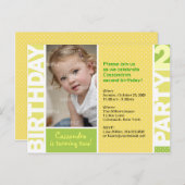 Citron Citrus Polka Dot 2e Anniversaire Carte post (Devant / Derrière)