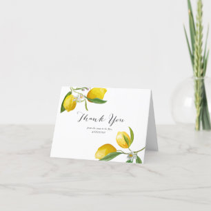 Citron Citrus thème Douche nuptiale merci cartes