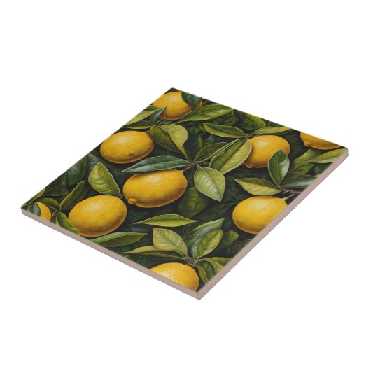 Citron clair avec carreaux d'impression feuille ve (Côté)