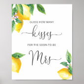 Citron combien de baisers affiche de jeu de baby s (Devant)