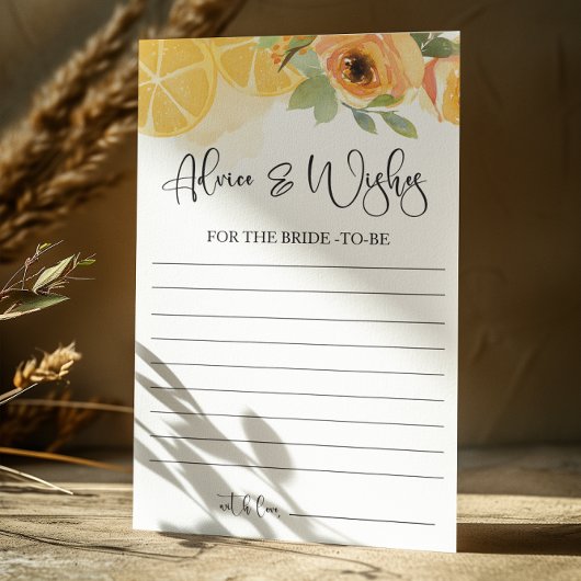 Citron Conseils et souhaits Fête des mariées Carte
