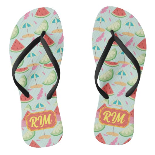 Citron d'été et tongs tropicaux Conception Paradis (Semelle)