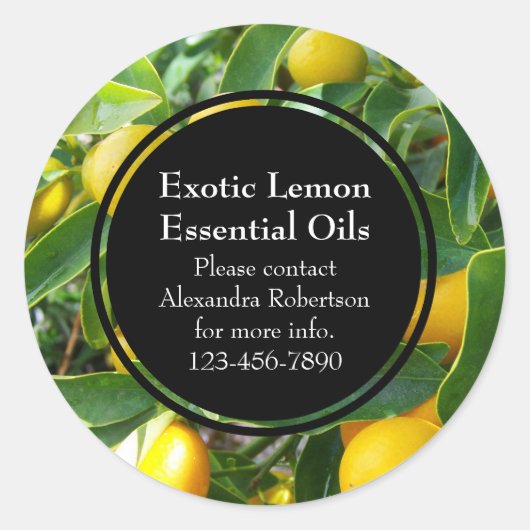 Citron Essential Oil Étiquette de bouteille (Devant)