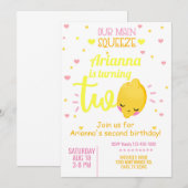 Citron, fille citrons invitation de 2ème anniversa (Devant / Derrière)