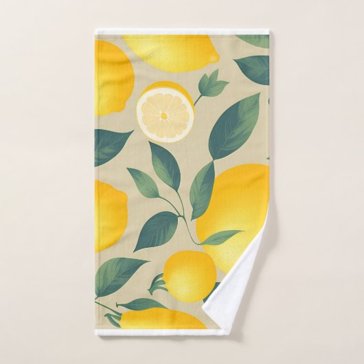 Citron géométrique coloré Motif personnalisé (Serviette à main)