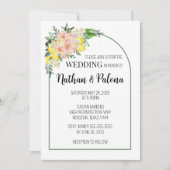 Citron jaune et Faire-part de mariage rose (Devant)