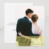 Citron jaune opaque | Carte de remerciements du jo (Devant / Derrière)