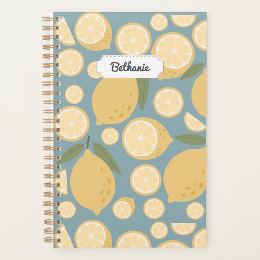 Citron jaune personnalisable Motif sans couture (Devant)