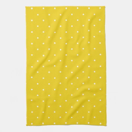 Citron jaune Polka Dot Serviettes de cuisine (Vertical)