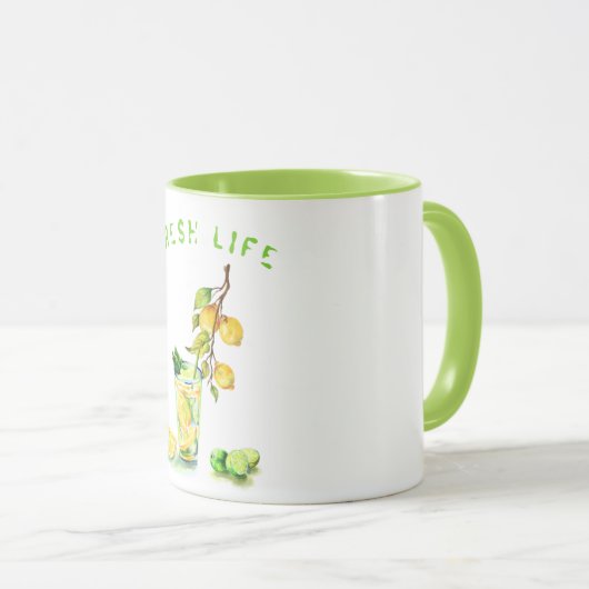 Citron jus Cool Boire Lemonade Mug Texte personnal (Devant droit)