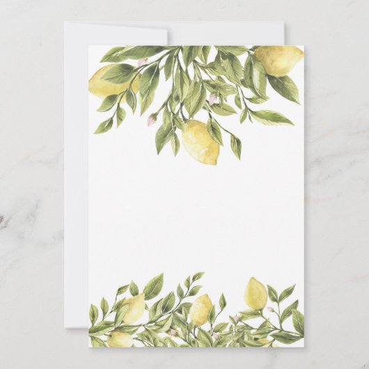 CITRON Lemon Faire-part de mariage (Dos)