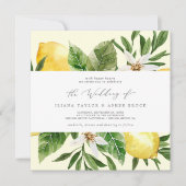 Citron moderne | Faire-part de mariage Carré jaune (Devant)