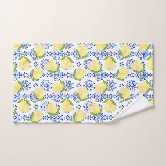 Citron Motif Aimer Blanc (Serviette à main)