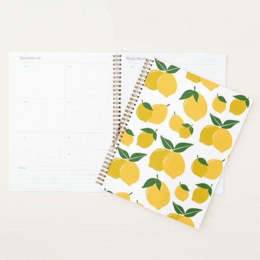 Citron Motif Fruit Rétro Jaune Sur Blanc (Devant avec enveloppe)
