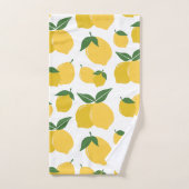 Citron Motif Fruit Rétro Jaune Sur Blanc (Serviette à main)