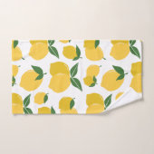 Citron Motif Fruit Rétro Jaune Sur Blanc (Serviette à main)