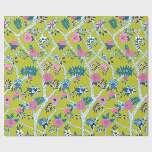 Citron Peony Branch Cadeaupapier (Vlak)