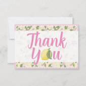 Citron rose Carte de remerciements avec bordure Ci (Devant)