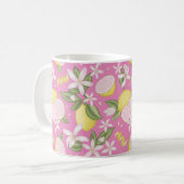 Citron rose Floral Citrus Coffee Mug (Devant gauche)