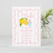 Citron rose Italie Ciao Baby shower Invitation (Debout devant)