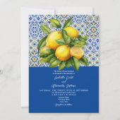 Citron sicilien Faire-part de mariage bleu italien (Devant)