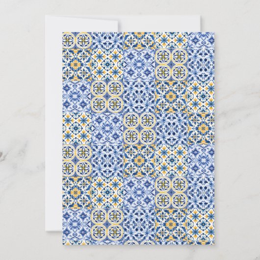 Citron sicilien Faire-part de mariage bleu italien (Dos)