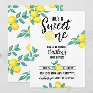 Citron sucré un premier Invitation d'anniversaire