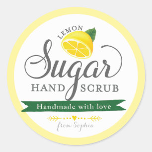 Citron sucrier Étiquettes Custom Round Mason Jar