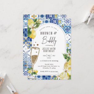 Citron toscan thème Anniversaire Invitation 