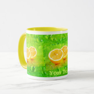 Citron tranché et gouttes d'eau Mug