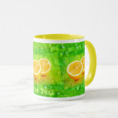 Citron tranché et gouttes d'eau Mug (Devant droit)