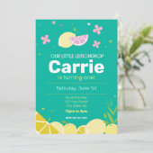 Citron turquoise goutte Invitation de fête d'anniv (Debout devant)